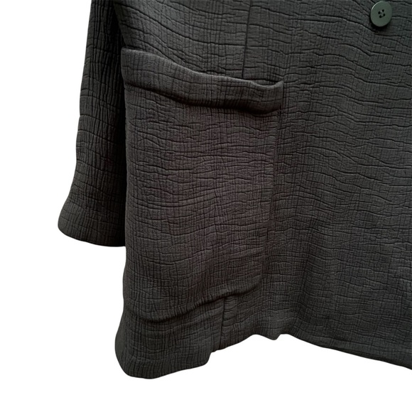 Eileen Fisher Silk Blend Crepe Longsleeve Blazer Size Large - Picture 2 of 8